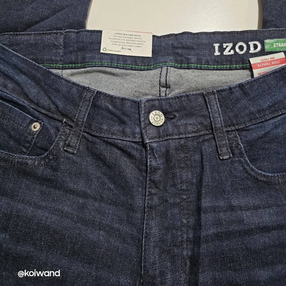 IZOD Men's Comfort Straight Jeans Stretch - Picture 6 of 16